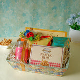 Namak Para, Badam Sohan Halwa, Wafer, Kamal Kakri, Corn Sev (Gift Pack Combo)