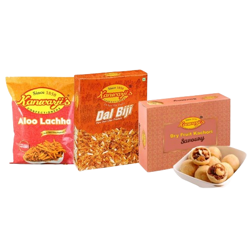 Aloo Lachha, Dal Biji, Dry Fruit Kachori (Travel Pack Combos)